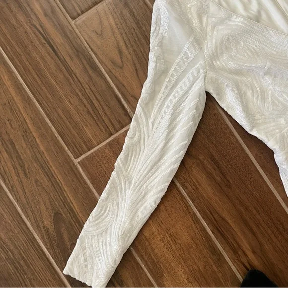 White Lulus sequin jumpsuit NWT - Picture 6 of 9